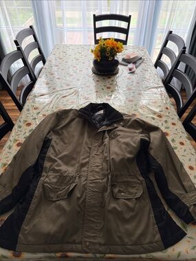 Men's Military-Style Olive and Black Field Jacket